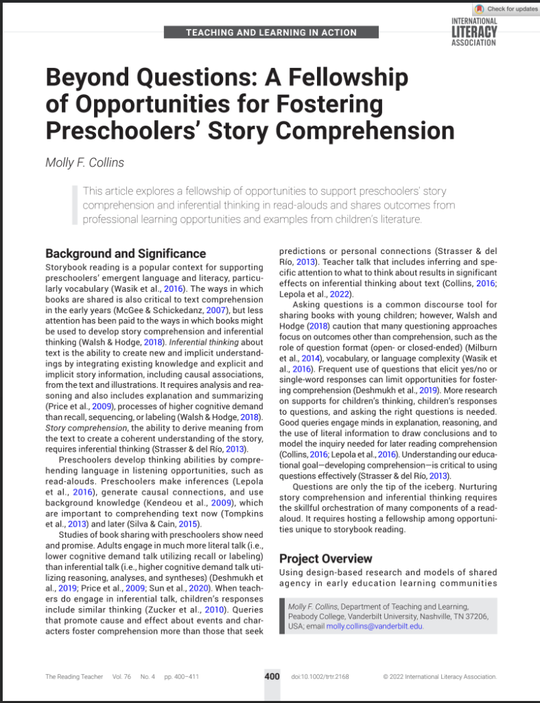 Beyond Questions by Molly F. Collins